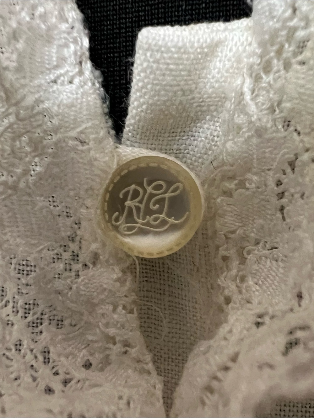 Lauren Ralph Lauren Linen Vintage Blouse Lace Pintuck Victorian Romantic Sz 8 - Picture 6 of 11